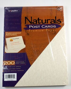 Post Cards Parchment Natural  200-Ct Geographics Naturals Post Cards New